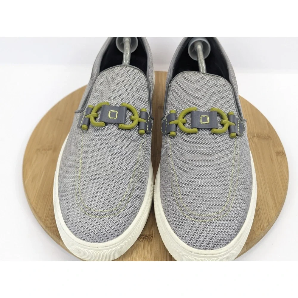 Mens 13 Donald Pliner Shoes Andor Bit‎ Sneakers Gray Green Slip On Loafer